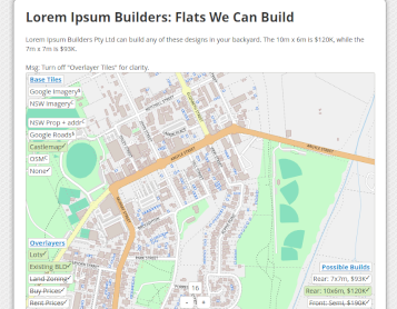 Sample map for builder's website